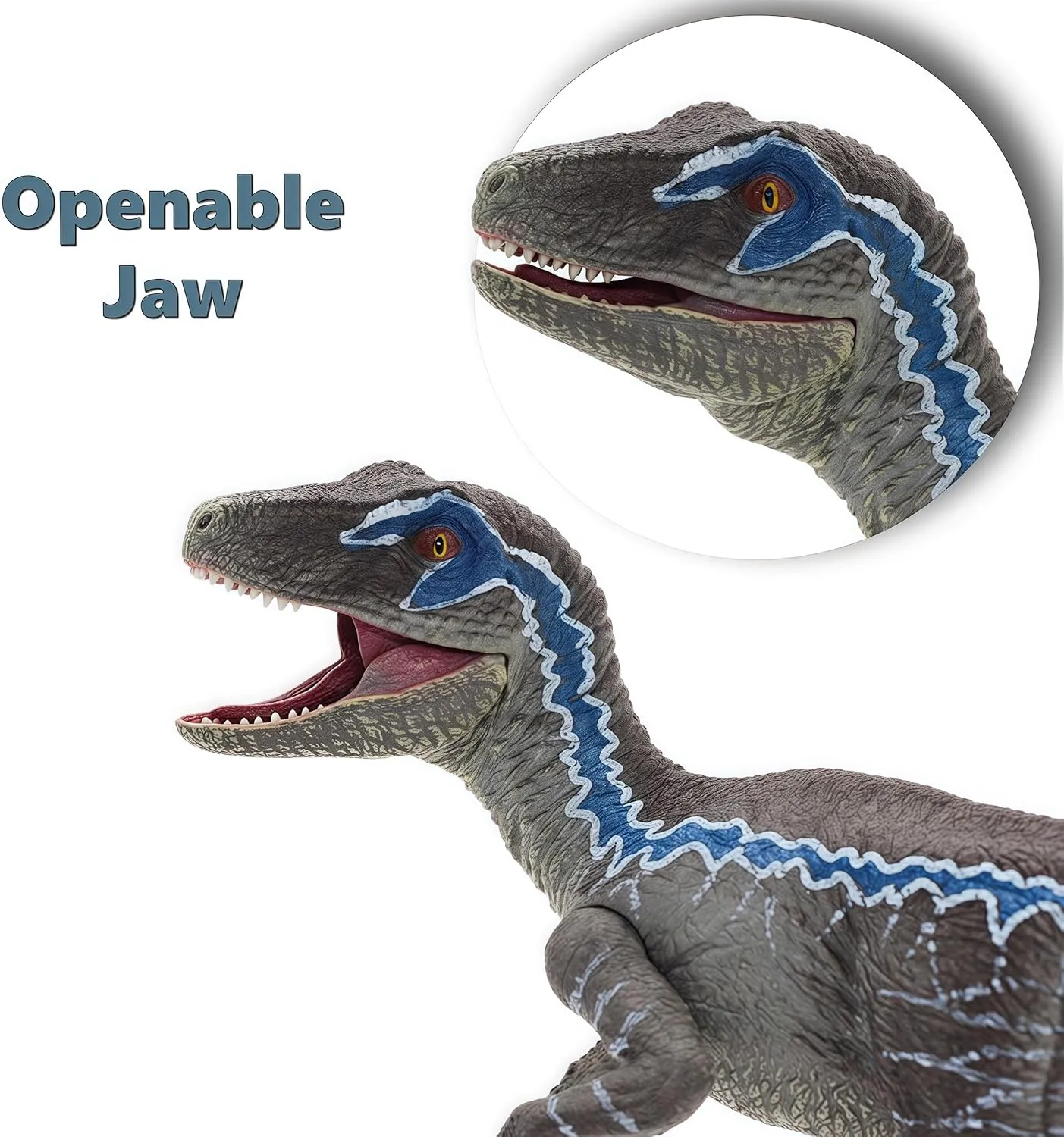 Gemini&Genius Velociraptor Dinosaur Toy for Kids, Raptor Dinosaur Toy Figure with Moveable Jaw and Hands, Realistic and Solid Velociraptor Gift Box, Play, Display, Collection for Kids and Dino Lovers