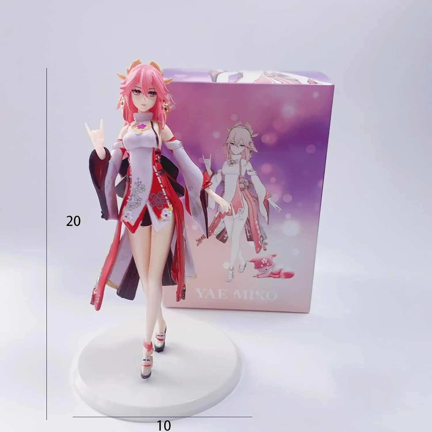 Genshin Impact Figure Aether Lumine Barbara Action Game Figurine Creative Gift Toy Figure 7.8 Inch Ornaments Exquisite (Yae Miko)