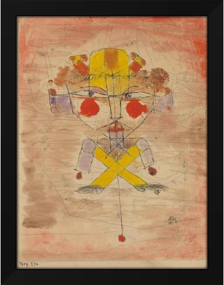Georges Valmier 19x24 Black Modern Framed Art Print Titled: Jumping Jack (1919)