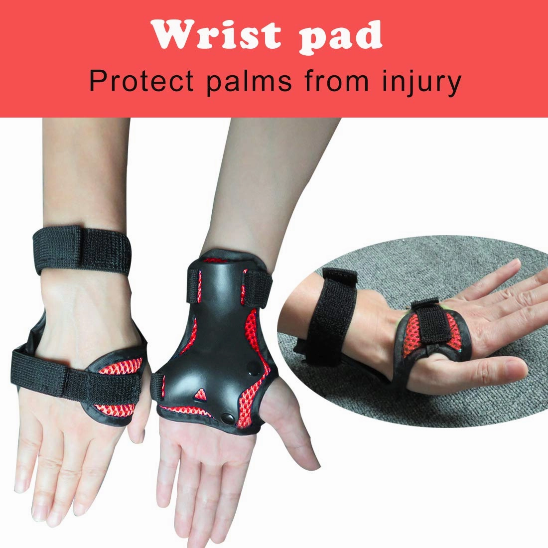 GEQID Kids Knee Pads and Elbow Pads Wrist Pad for Roller Skating Skate Protective Gear Rollerblade Bicycle Boys Youth 5-12 Years Old (red)