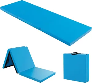 Giantex 6'x 2' Gymnastics Mat, 2" Thick Folding Tumbling Mat with Hook and Loop Fastener, Foldable Gym Mat with Carrying Handles, Cheer Mats for Kids Adults Home Exercise Aerobics Fitness