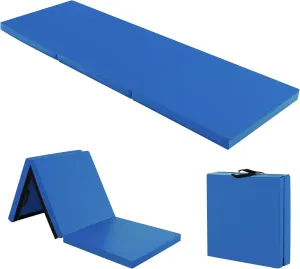 Giantex 6'x 2' Gymnastics Mat, 2" Thick Folding Tumbling Mat with Hook and Loop Fastener, Foldable Gym Mat with Carrying Handles, Cheer Mats for Kids Adults Home Exercise Aerobics Fitness