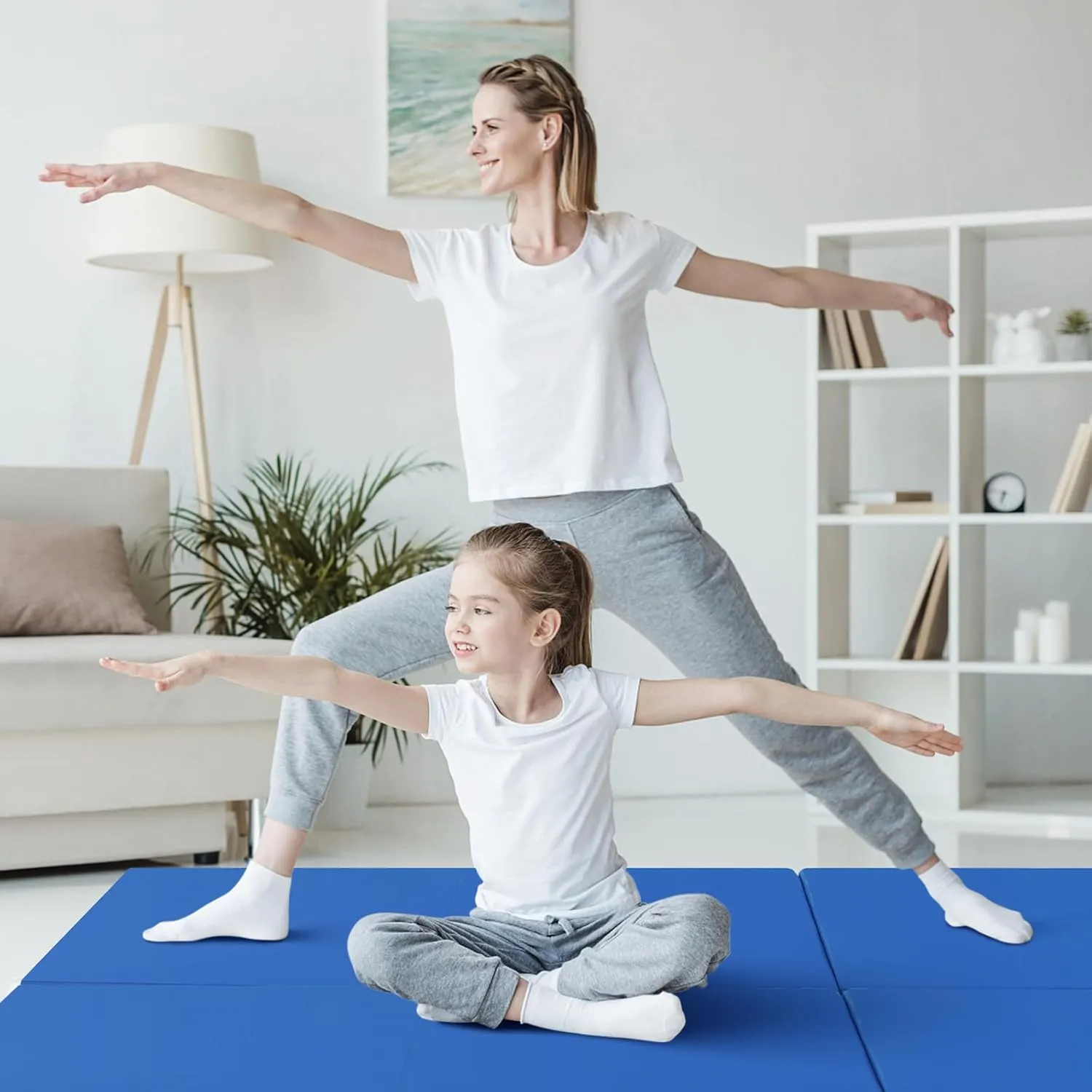 Giantex 6'x 2' Gymnastics Mat, 2" Thick Folding Tumbling Mat with Hook and Loop Fastener, Foldable Gym Mat with Carrying Handles, Cheer Mats for Kids Adults Home Exercise Aerobics Fitness