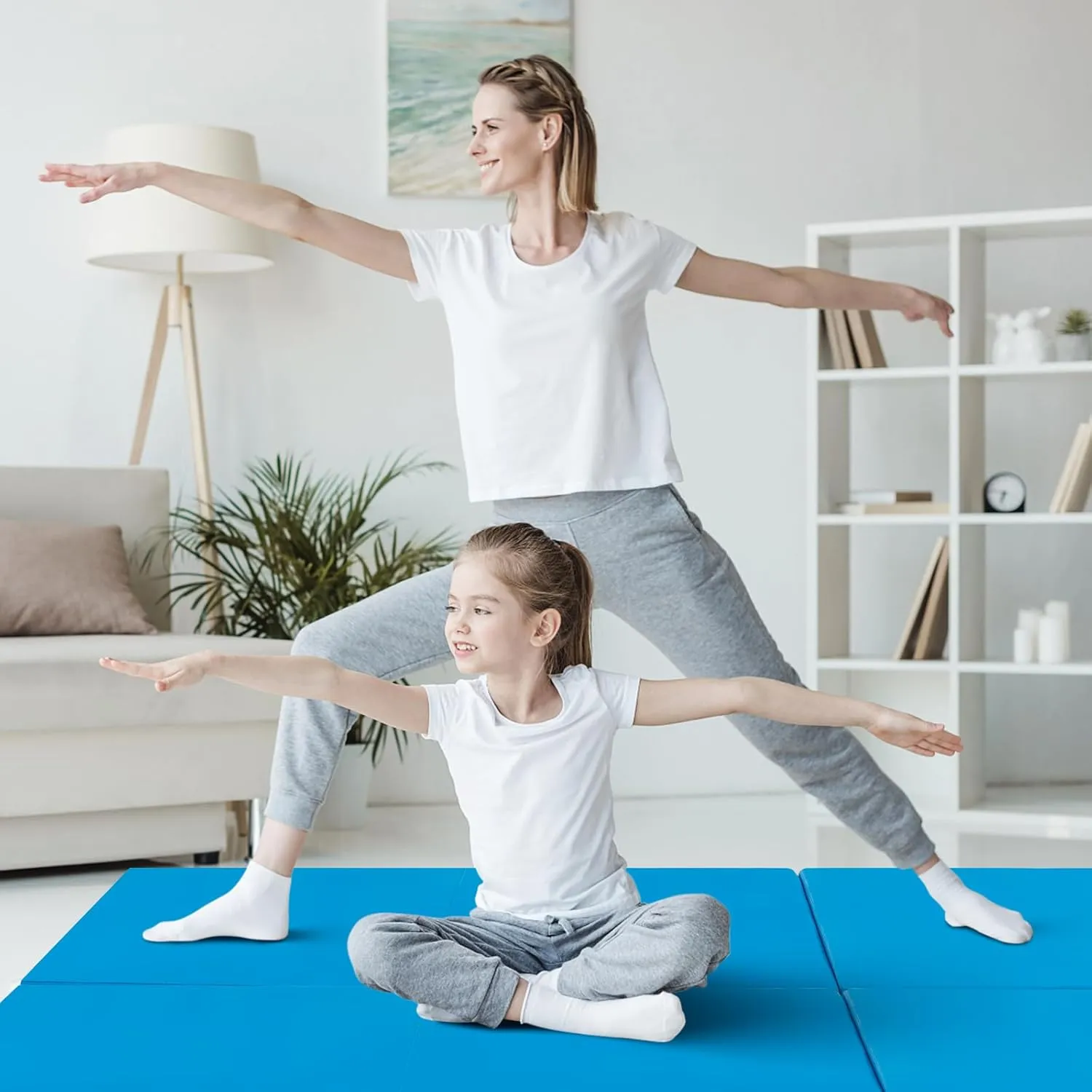 Giantex 6'x 2' Gymnastics Mat, 2" Thick Folding Tumbling Mat with Hook and Loop Fastener, Foldable Gym Mat with Carrying Handles, Cheer Mats for Kids Adults Home Exercise Aerobics Fitness