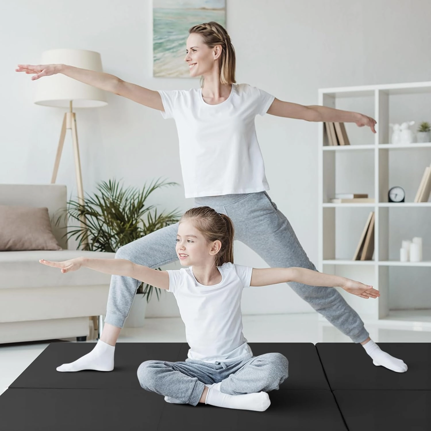 Giantex 6'x 2' Gymnastics Mat, 2" Thick Folding Tumbling Mat with Hook and Loop Fastener, Foldable Gym Mat with Carrying Handles, Cheer Mats for Kids Adults Home Exercise Aerobics Fitness