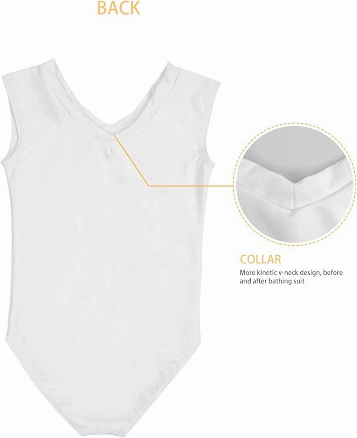 Girl's One-Piece Bathing Suit Sleeveless Swimwear V Neck Gymnastics Dancing Leotards 3-14Y