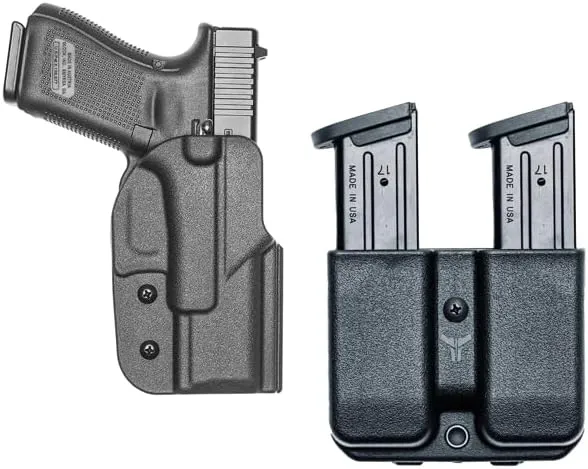 Glock 19 Signature OWB (Right Hand) Holster   Double Single OWB Magazine Carrier with Tek-Lok Belt Attachment - by Blade-Tech Holsters