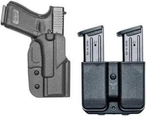Glock 19 Signature OWB (Right Hand) Holster   Double Single OWB Magazine Carrier with Tek-Lok Belt Attachment - by Blade-Tech Holsters