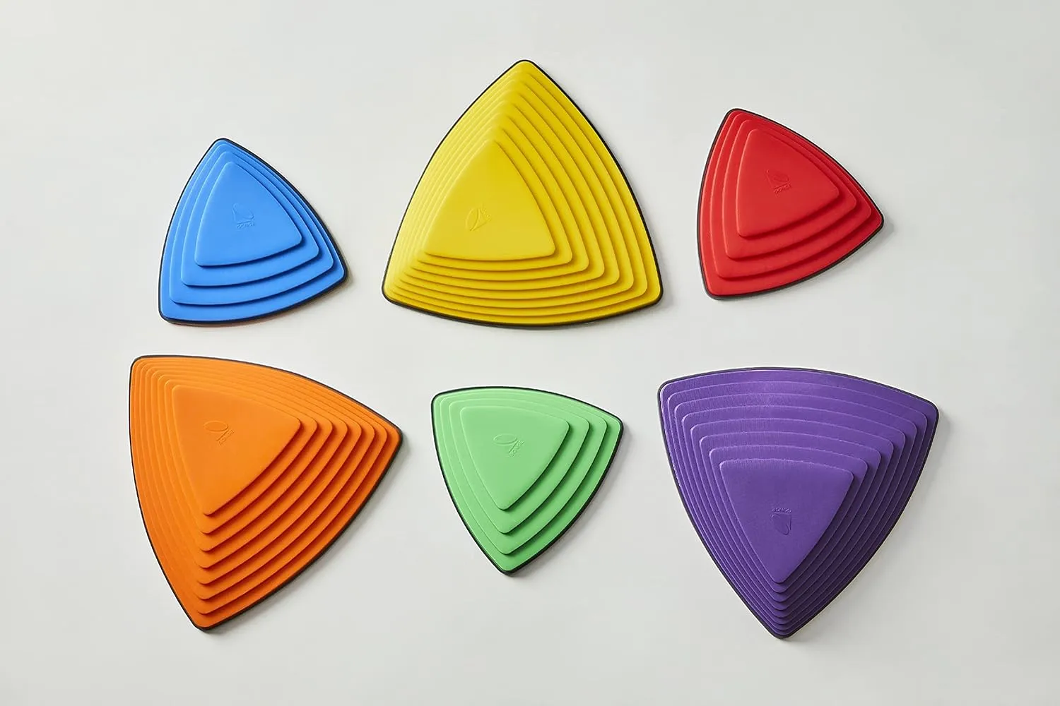 GONGE River Stones - The Original Kids Play Stepping Stones for Balance and Coordination, Non-Slip bottom, Stackable, for Indoor and Outdoor, Set of 6 - Vibrant