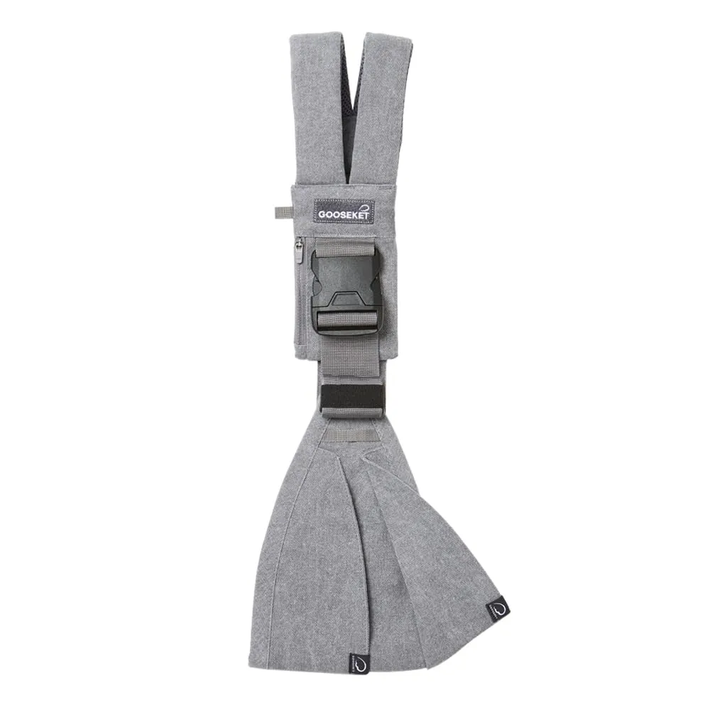 GOOSEKET 365 Toddler Carrier, 100% Cotton, Lightweight, Easy-to-USE, Portable, Suitable from 6-48 Months, Supports UP to 44LBS (Gray)