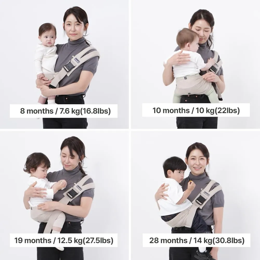 GOOSEKET 365 Toddler Carrier, 100% Cotton, Lightweight, Easy-to-USE, Portable, Suitable from 6-48 Months, Supports UP to 44LBS (Gray)