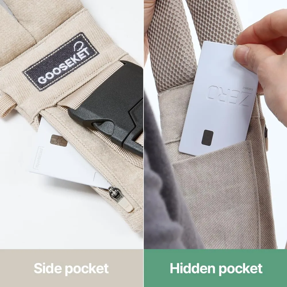 GOOSEKET 365 Toddler Carrier, 100% Cotton, Lightweight, Easy-to-USE, Portable, Suitable from 6-48 Months, Supports UP to 44LBS (Gray)