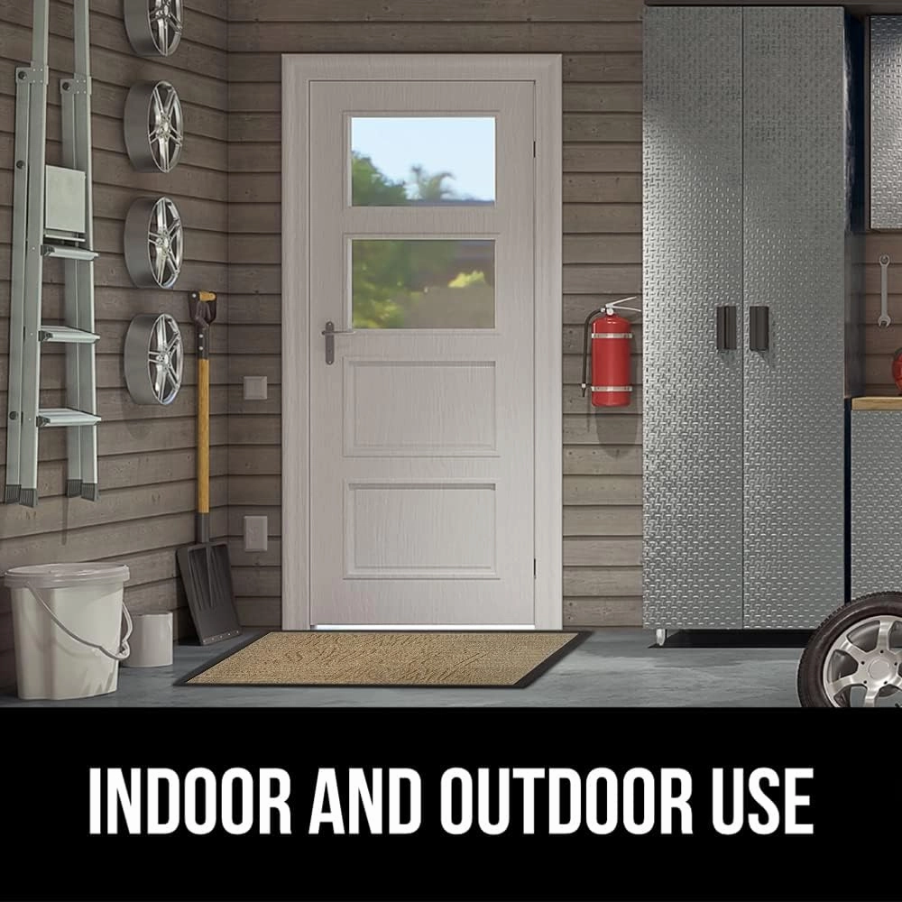 GORILLA GRIP 100% Waterproof All-Season WeatherMax Doormat, 47x35, Durable Natural Rubber, Stain and Fade Resistant, Low Profile, Indoor Outdoor Door Mats, Easy Clean Patio Entry Mat, Home Sweet Home