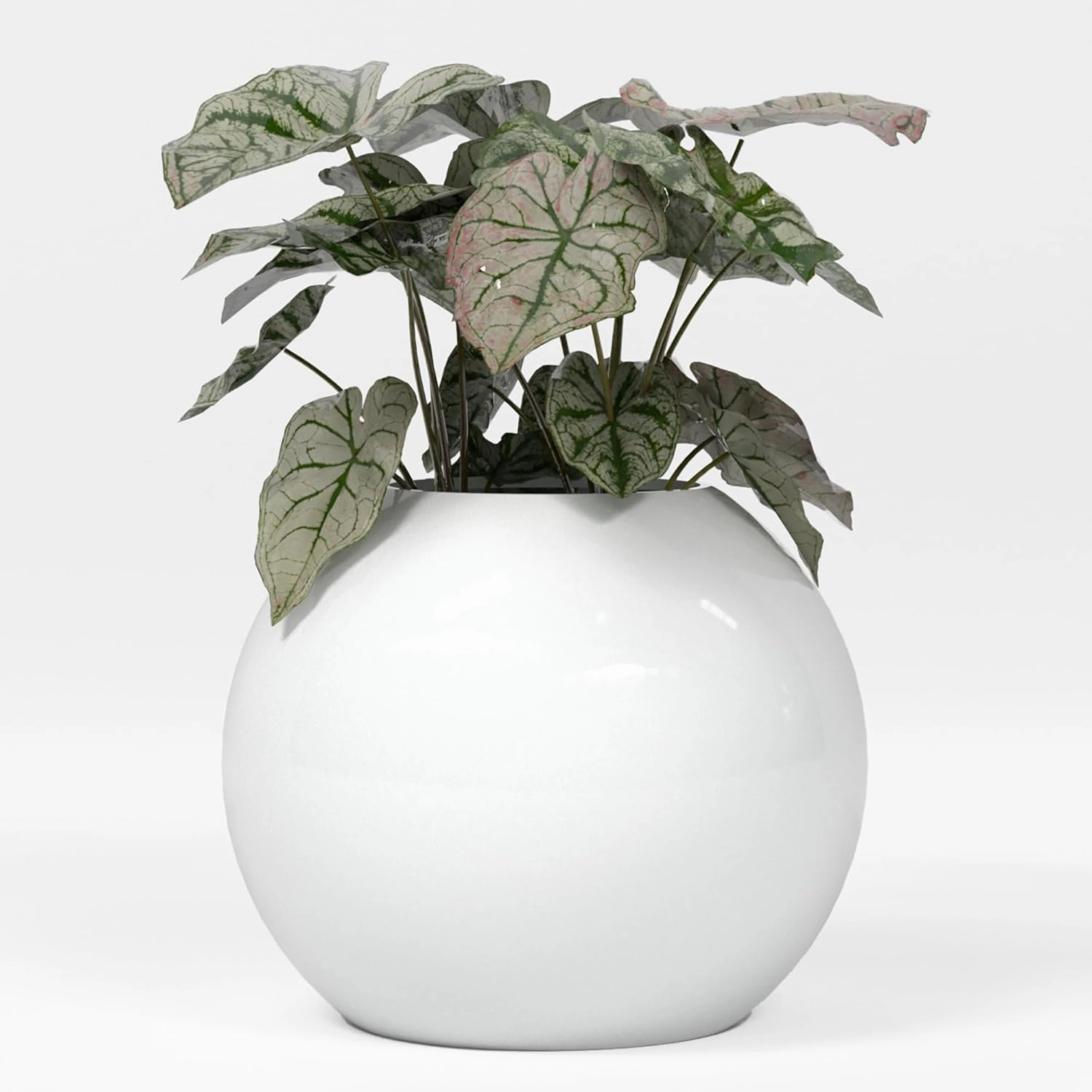 Greenline Nala Globe Planter - Indoor/Outdoor Large Fiberglass Lightweight Planter - 24" x 24" x 19" (Gloss White)
