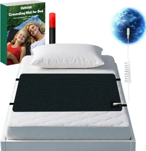 Grounding Mat for Bed: Grounding Pad for Sleeping - Anti-Slip PU Leather Grounded Mattress Pad Kit with Grounding Cord - Twin/Twin XL 27''×39‘’