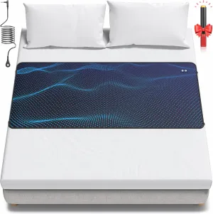 Grounding Mat for Bed, Grounding Sheets Earth Connected Grounded Pad for Sleeping, Grounded Mat Mattress Cover Earth, Include Cord & Tester (Queen)