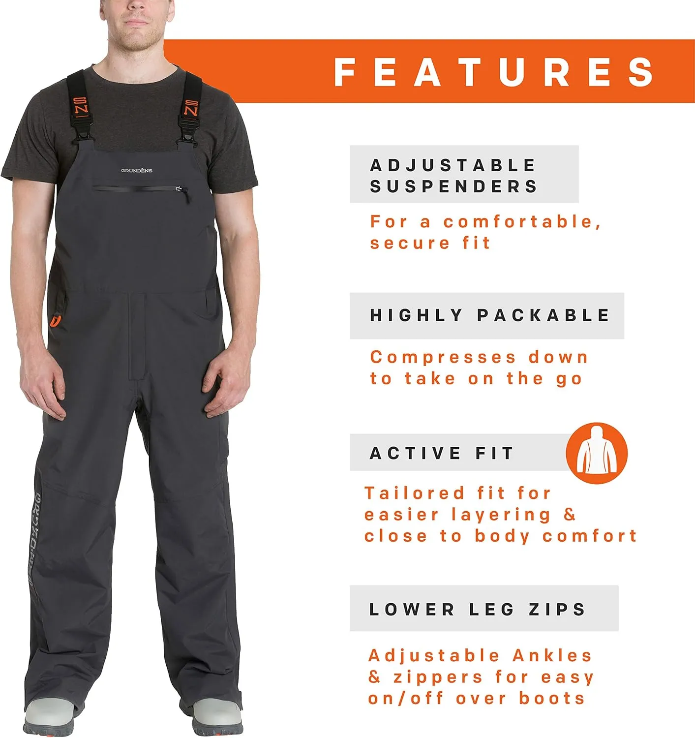 Grundens Men’s Transmit Bib Fishing Pants | Durable, Waterproof