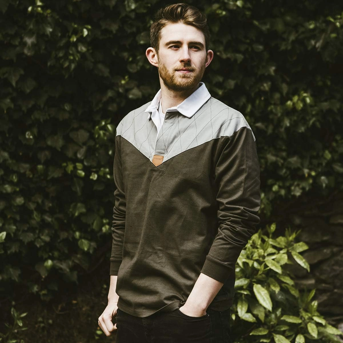 Guinness Heritage Charcoal and Black Rugby Jersey Long Sleeve Rugby Shirts for Men | Mens Ireland Polo Jerseys