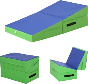 Gymnastics Tumbling Mat with Handle Non-Slip Cheese Wedge Mat Ideal for Yoga, Pilates,Martial Arts Suitable for Gym,Fitness Studio,Home Use