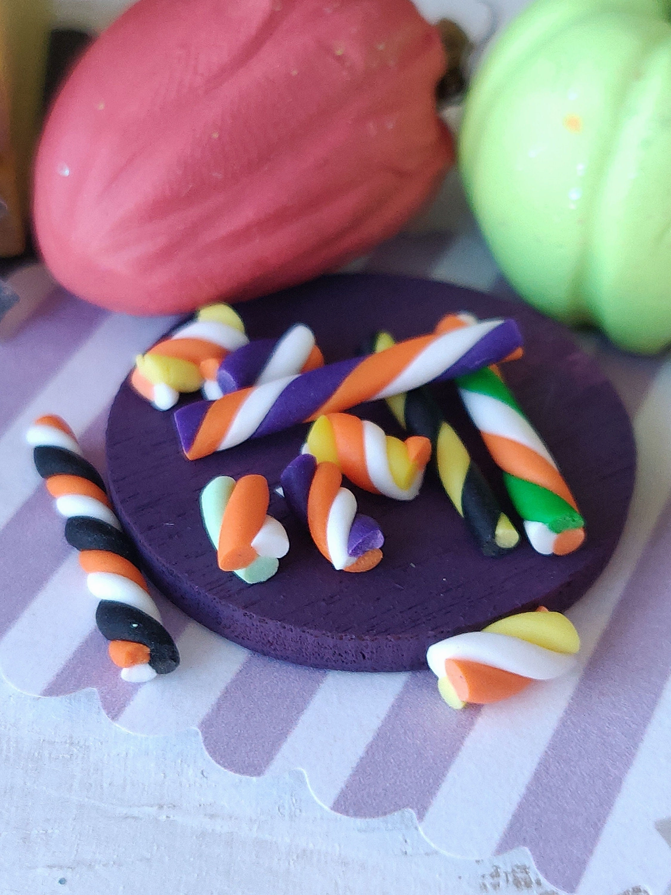 Halloween Stripe Candies, Dollhouse, Miniature, Fairy Garden