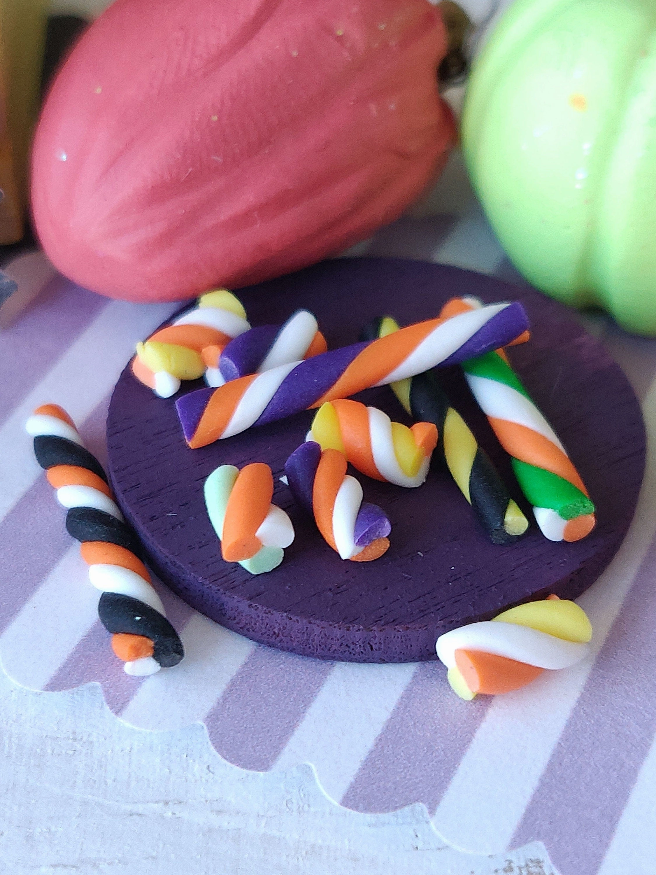 Halloween Stripe Candies, Dollhouse, Miniature, Fairy Garden