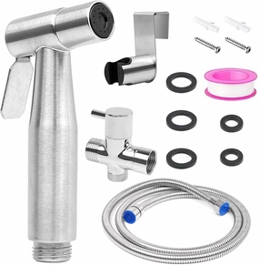 Handheld Bidet Sprayer for Toilet, Adjustable Water Pressure with Bidet Hose for Feminine Wash, Stainless Steel Toilet Bidet for Baby Diaper Sprayer