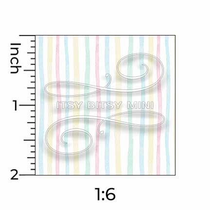 Happy Pastel Rainbow Stripe - Muted - Dollhouse Wallpaper