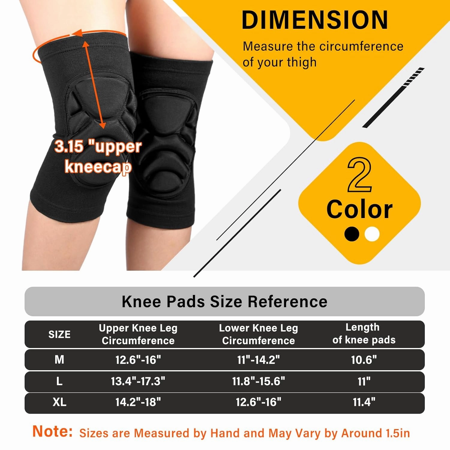 Haysandy 8 Pairs Knee Pads Bulk, Volleyball Breathable Knees Pads with Soft Thick Sponge for Adult Youth Women Men Dancer Sport Training Workout Protector (Black,M Size)
