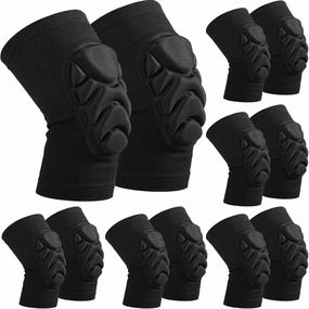 Haysandy 8 Pairs Knee Pads Bulk, Volleyball Breathable Knees Pads with Soft Thick Sponge for Adult Youth Women Men Dancer Sport Training Workout Protector (Black,M Size)