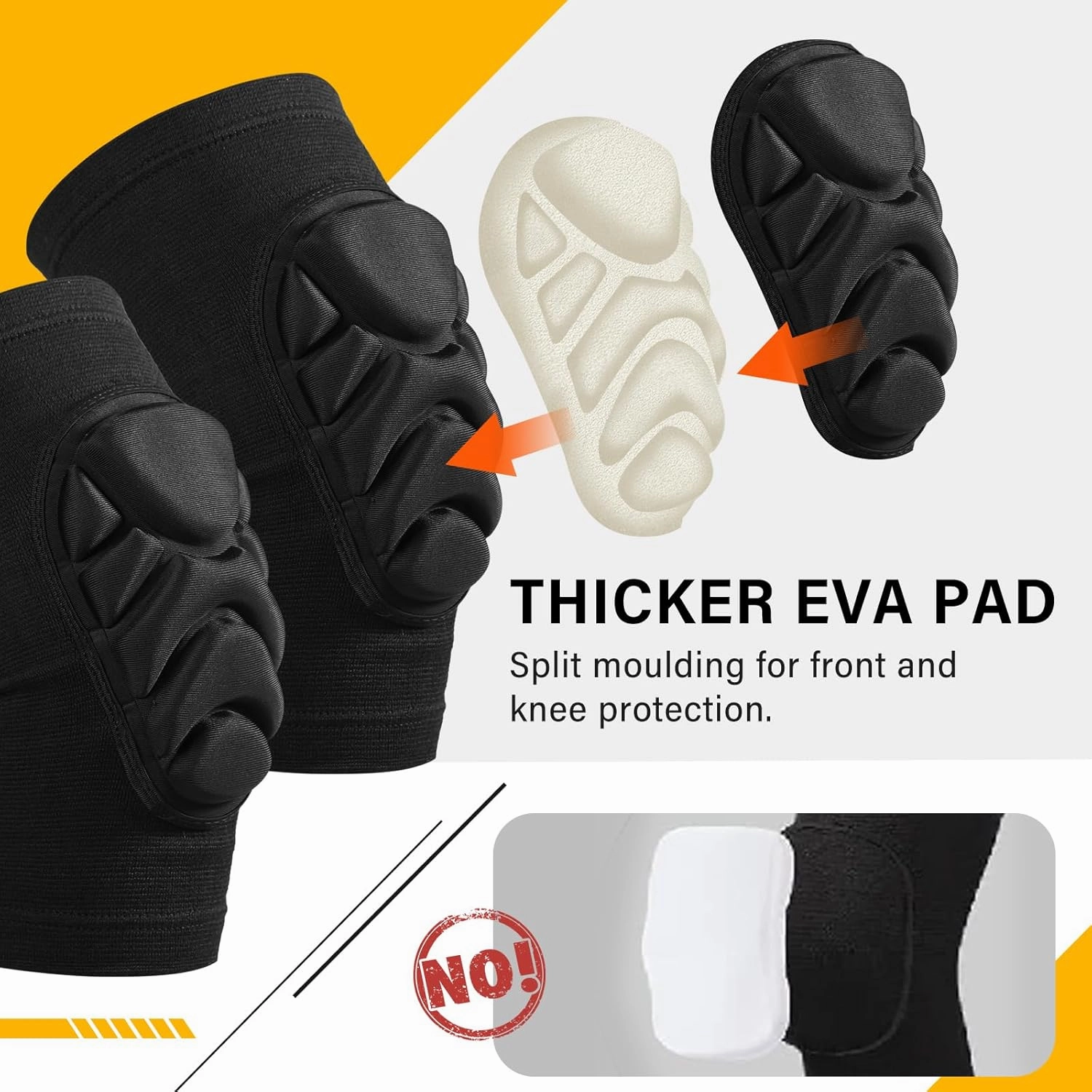 Haysandy 8 Pairs Knee Pads Bulk, Volleyball Breathable Knees Pads with Soft Thick Sponge for Adult Youth Women Men Dancer Sport Training Workout Protector (Black,M Size)
