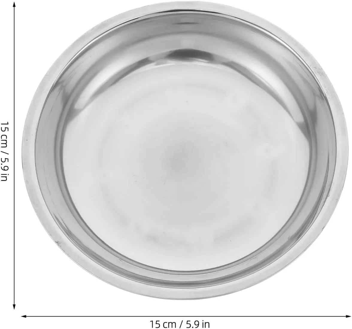 Hemoton Plates Set Of 6 Dinnerware: (6.3inch/16cm) Stainless Steel Round Plate, Unbreakable Dinner Plate Dishes, Reusable Metal Dishes for Kitchen, Oven Safe