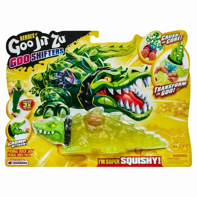 Heroes Of Goo Jit Zu Goo Shifters Primal Rock Jaw Primal Hero  Super Stretchy  Super Squishy Goo Filled Toy With A Unique Goo Transformation  Boys  Ages 4 