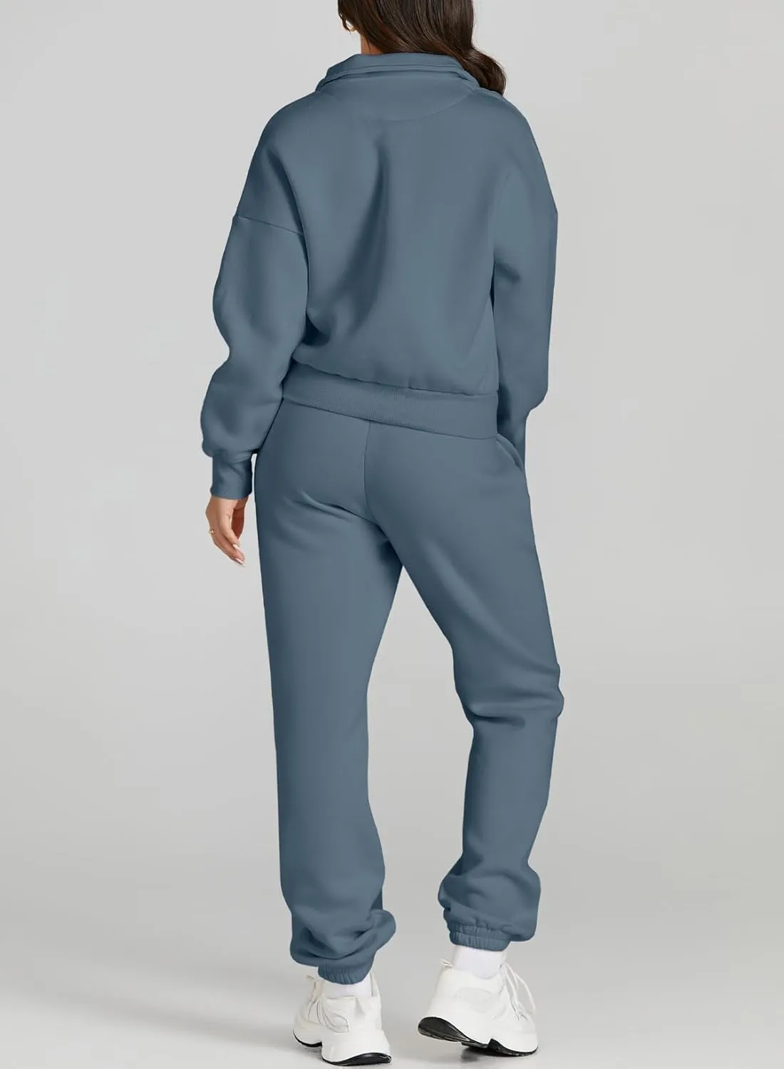 Herseas Women 2 Piece Outfits Sweatsuit Lounge Set Half Zip Pullover with Jogger Airport Tracksuit Matching Pants Set