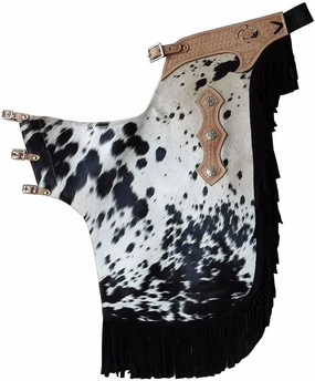 HILASON Western Pro Rodeo Bronc Bull Riding Leather Chinks | Handmade Leather Chinks Chaps | Western Riding Chinks | Chinks for Adults | Hand Tooled Leather Chinks | Adult Leather Chinks