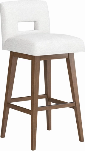 Hillsdale Uniquely Yours Wood and Upholstered Key Back Adjustable Swivel Stool, Medium Brown with Salt