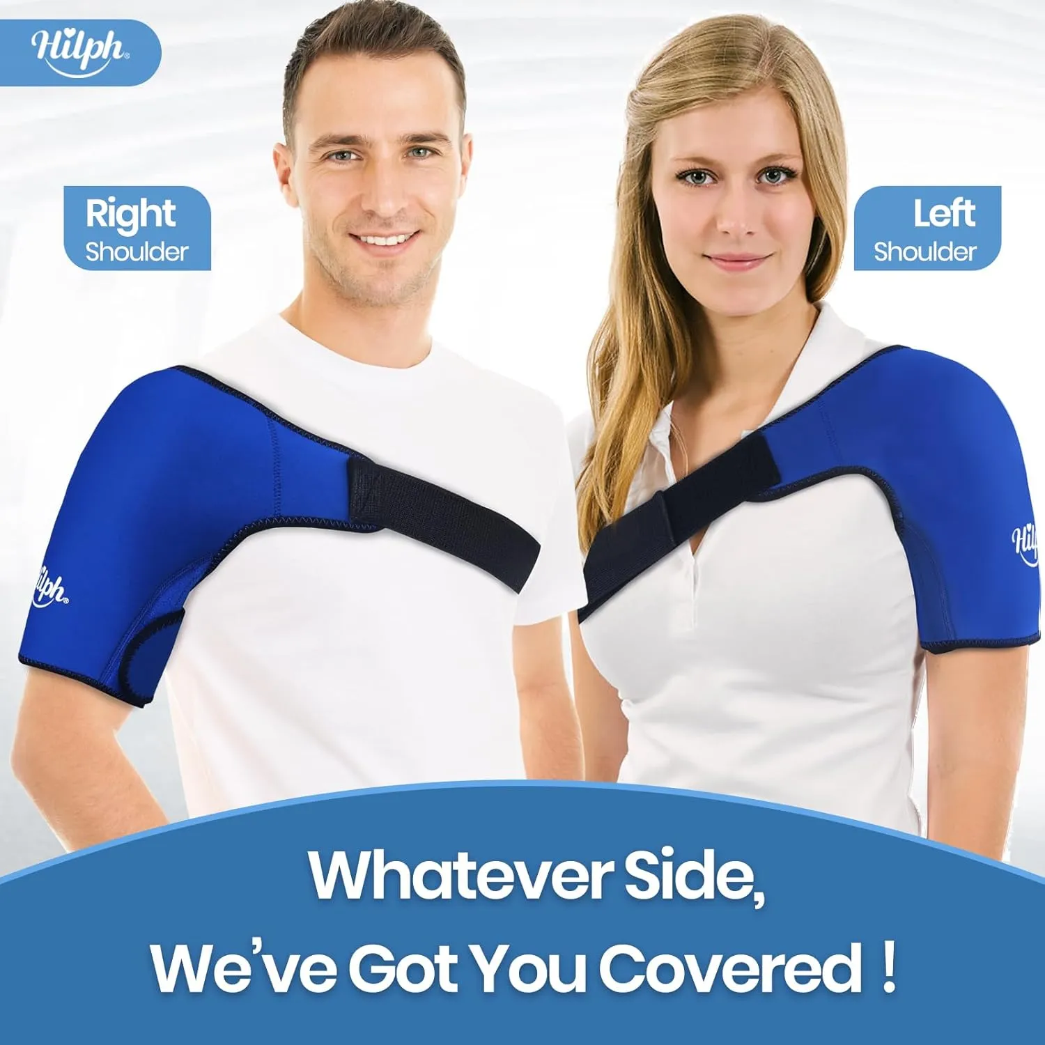 Hilph Shoulder Ice Pack Wrap for Rotating Cuff with Hot Cold Therapy, HSA or FSA Eligible, Reusable Adjutable Shoulder Wrap with Gel Ice Pack for Pain Relief, Tendonitis, Post-Operative Recovery