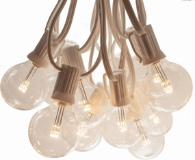 Hometown Evolution, Inc. 10 Foot Outdoor Globe String Lights (10 Foot, LED G40 Clear - White Wire - 1.6" .6 Watt Bulbs)