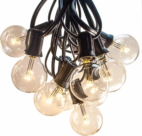 Hometown Evolution, Inc. G40 LED Warm White Outdoor Patio String Lights with 0.6 Watt Bulbs (G40 LED 3 Diode - Black Wire, 100 ft)