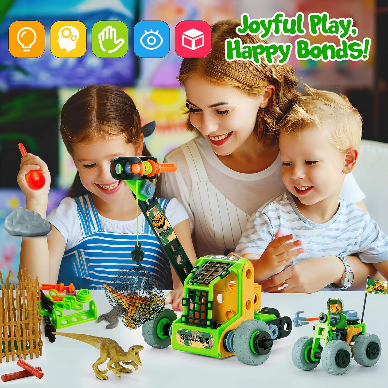 HOMETTER Building Toys, Dinosaur Toy STEM Learning Kit, Construction Blocks for Preschool Kids, Boys Educational Toys Creative Set, Christmas Ideas Gift for Age 5 6 7 8 9 10  Years Old