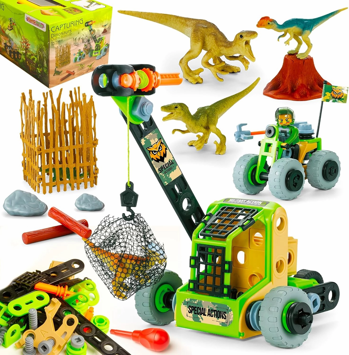HOMETTER Building Toys, Dinosaur Toy STEM Learning Kit, Construction Blocks for Preschool Kids, Boys Educational Toys Creative Set, Christmas Ideas Gift for Age 5 6 7 8 9 10  Years Old