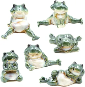 Homoyoyo 6pcs Miniature Resin Animal Figurines - Colorful Micro Landscape for Dollhouse - Tabletop Decor and Bookshelf Ornament for ' Outdoor Play and Creative