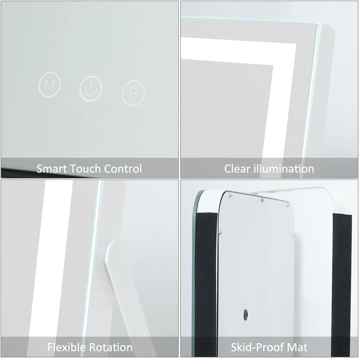 HOMPEN 12in Vanity Mirror with Lights, Touch Control Makeup Mirror, 3 Color Modes, Adjustable Brightness
