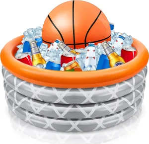 Honoson 2 Pcs Inflatable Cooler Inflatable Basketball Drink Cooler for Parties Supplies Basketball Sports Themed Parties