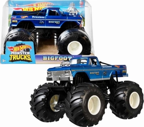 Hot Wheels Toy Monster Trucks, Die-Cast Bigfoot in U53 1:24 Scale, Oversized Play Vehicle for Kids & Collectors