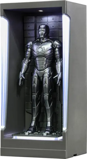 HotToys MMSC006 Iron Man 3 Mark II with Hall of Armor Miniature Action Figure Toy, 12cm