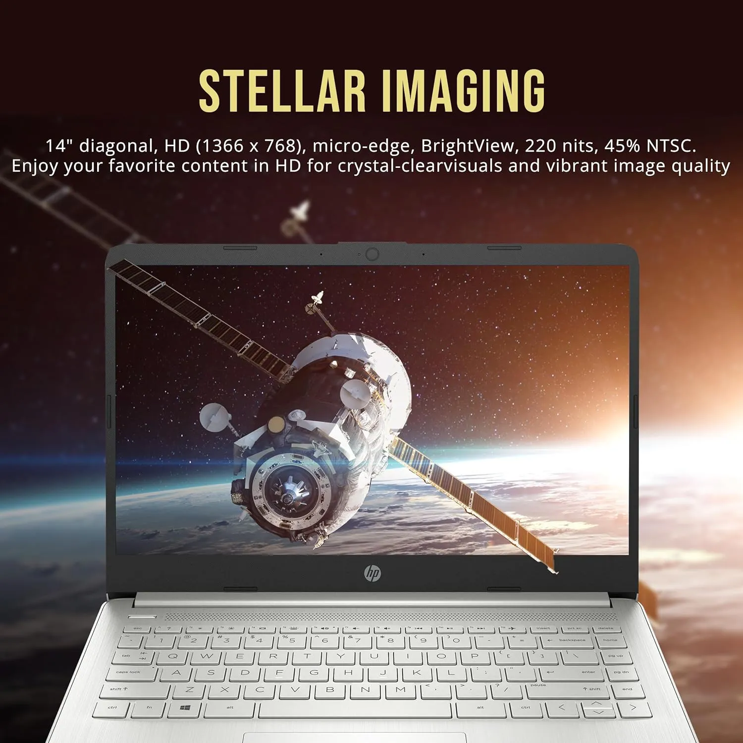 HP Stream 14" HD BrightView Laptop, Intel Celeron N4120, 8GB RAM, 288GB Storage (128GB eMMC   160GB Docking Station Set), Intel UHD Graphics, 720p Webcam, Wi-Fi, 1 Year Office 365, Win 11 S, Silver