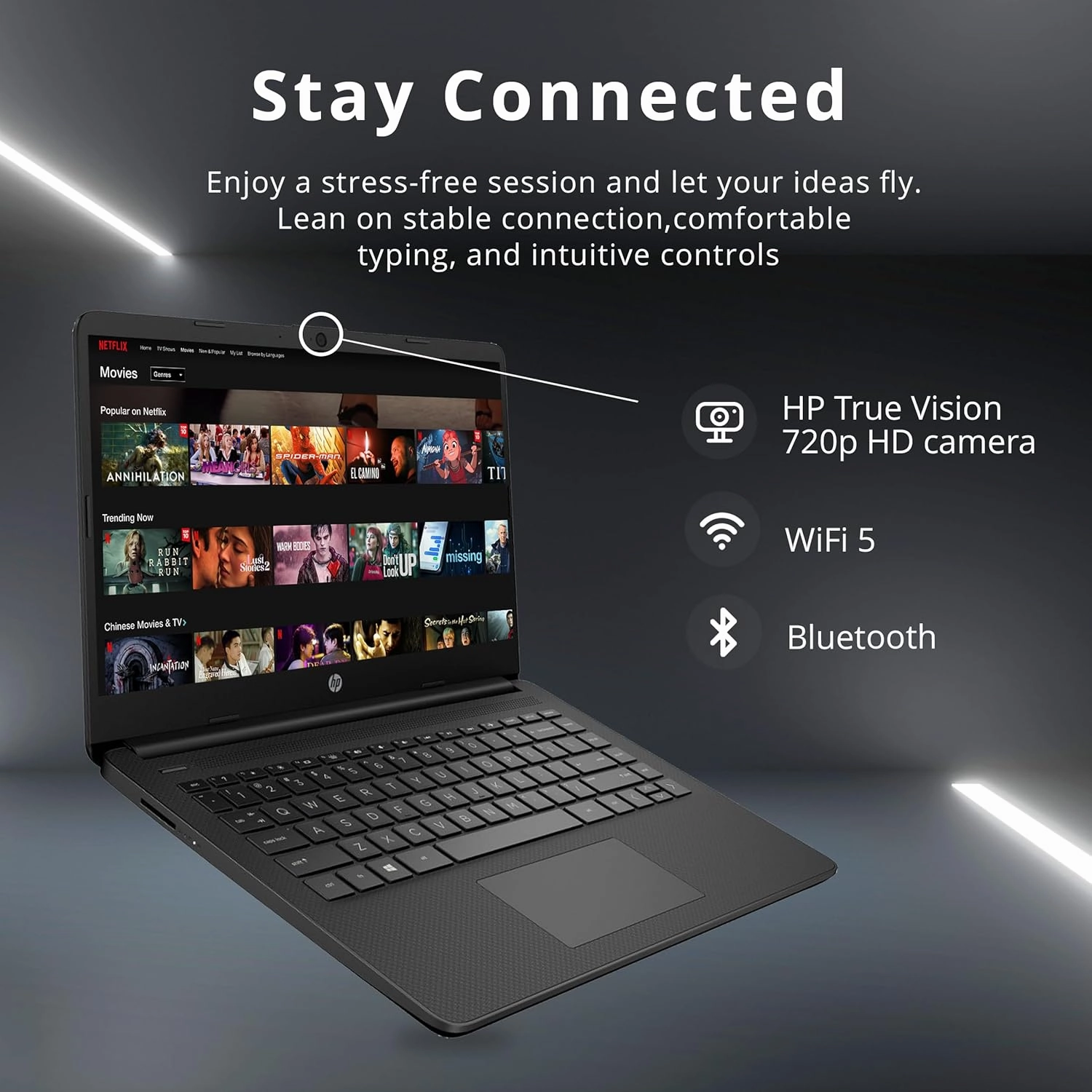 HP Stream 14" HD BrightView Laptop, Intel Celeron N4120 Processor, 4GB RAM, 64GB SSD, Intel UHD Graphics, 720p Webcam, WiFi, HDMI, Win 11 S, Black (Renewed)