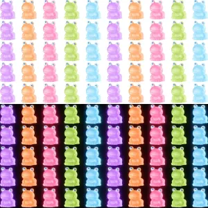 Huwena 200 Pcs Luminous Mini Resin Animals Glow in The Dark Miniature Figurines Garden Miniature Luminous for Garden DIY Craft Accessories Dollhouse Decorations (Classic Frogs)