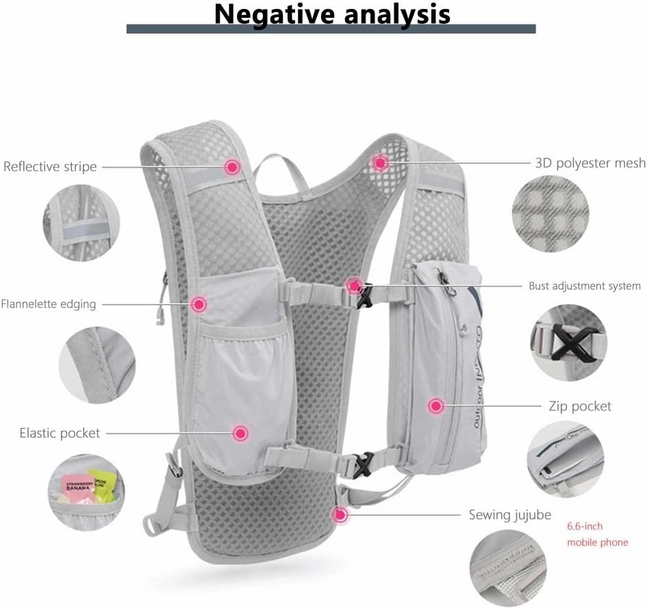 Hydration Pack Backpack,Water Backpack only 130g with 2L Water Bladder for Adults & Kids Hiking Cycling Music Festival.