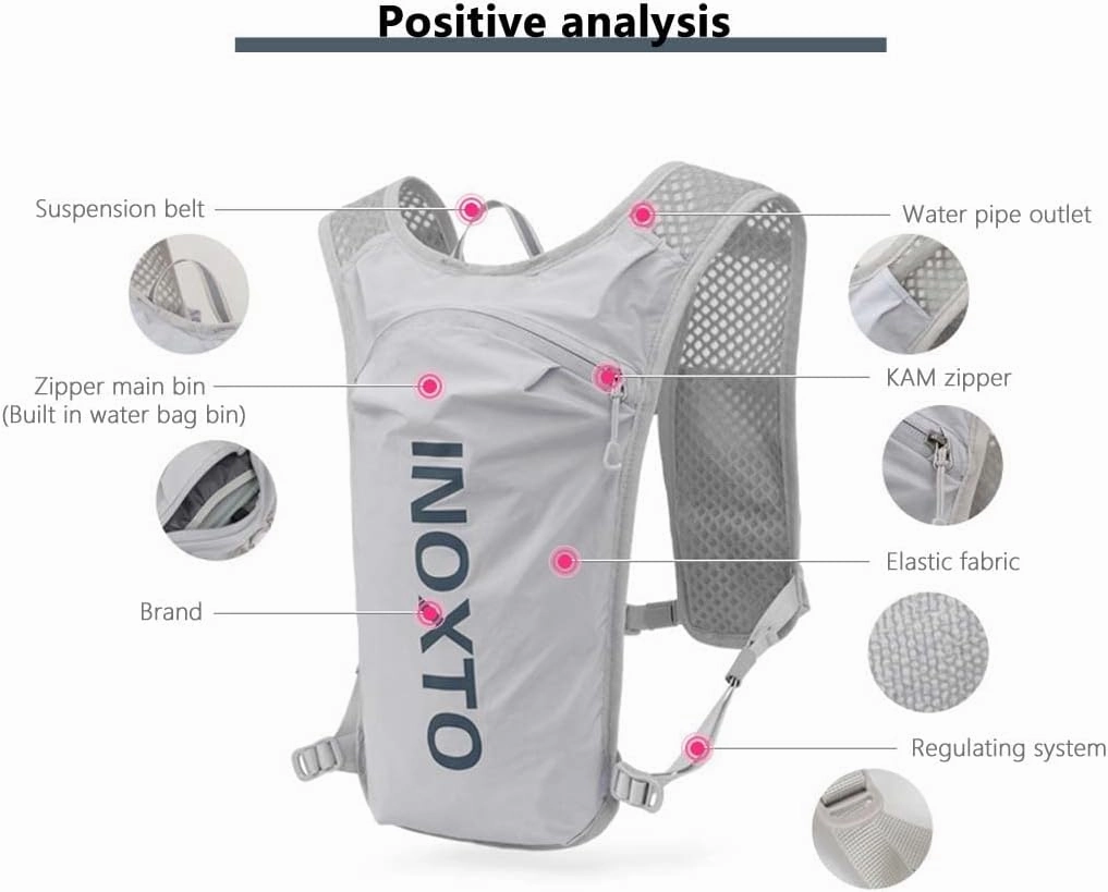 Hydration Pack Backpack,Water Backpack only 130g with 2L Water Bladder for Adults & Kids Hiking Cycling Music Festival.